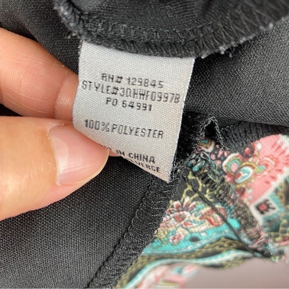 BAILEY Blue Boho Embroidered Semi Sheer Sleeve Tunic Top Large - Picture 11 of 12